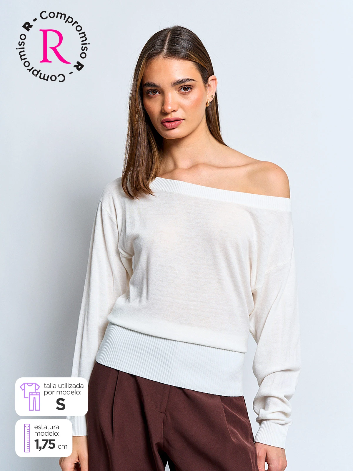 SWEATER MUJER INDEX MANGA LARGA ASIMÉTRICO - 1