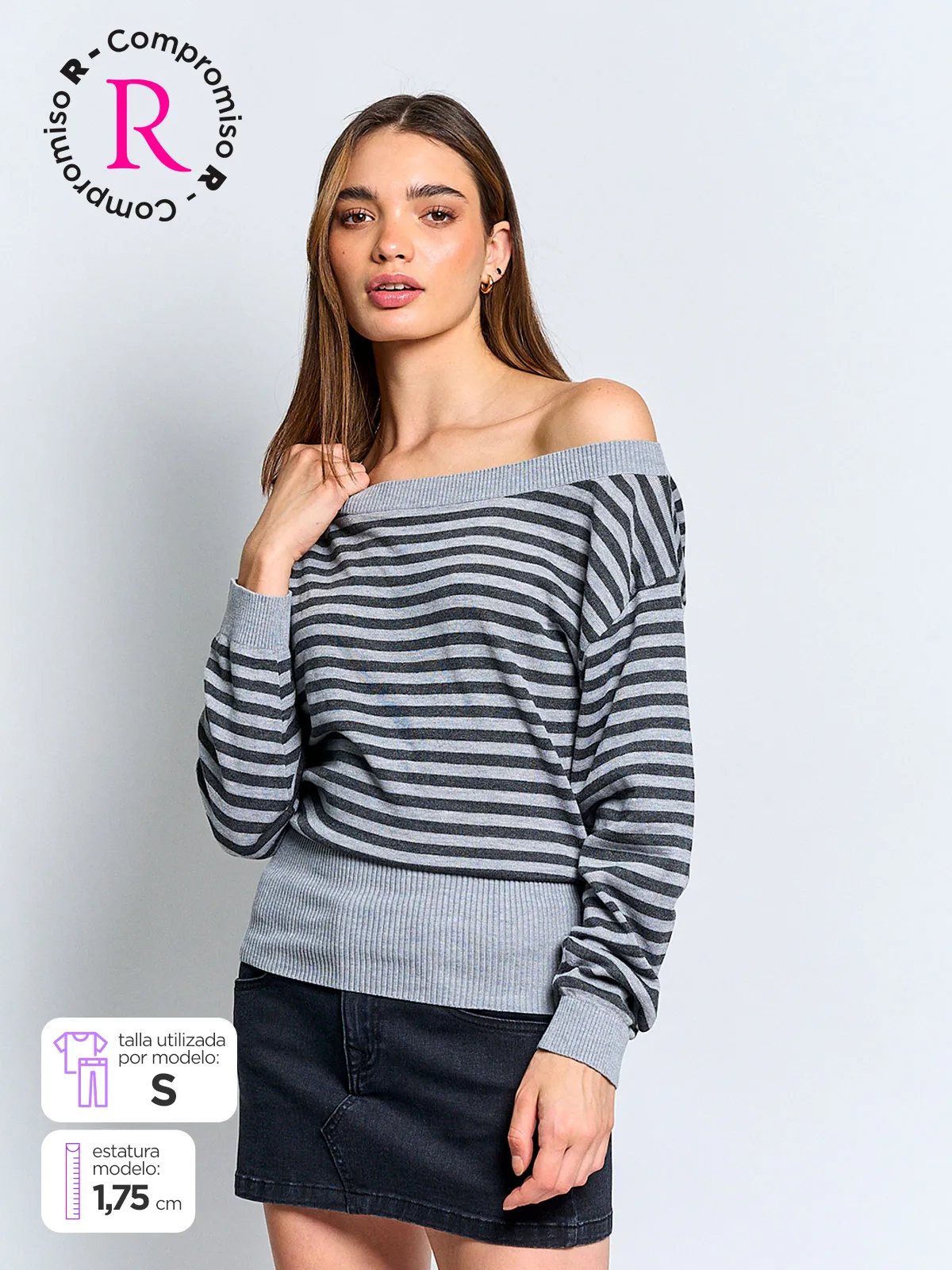 SWEATER MUJER INDEX MANGA LARGA ASIMÉTRICO - 1