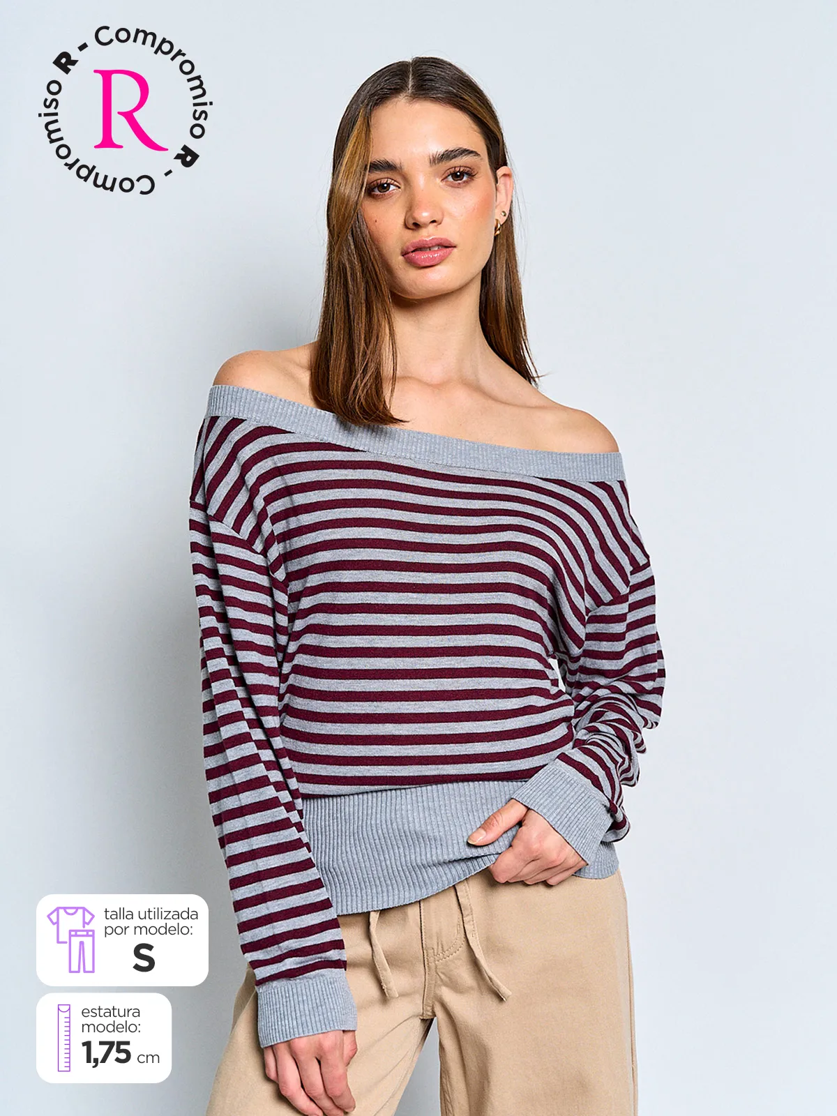 SWEATER MUJER INDEX MANGA LARGA ASIMÉTRICO - 1