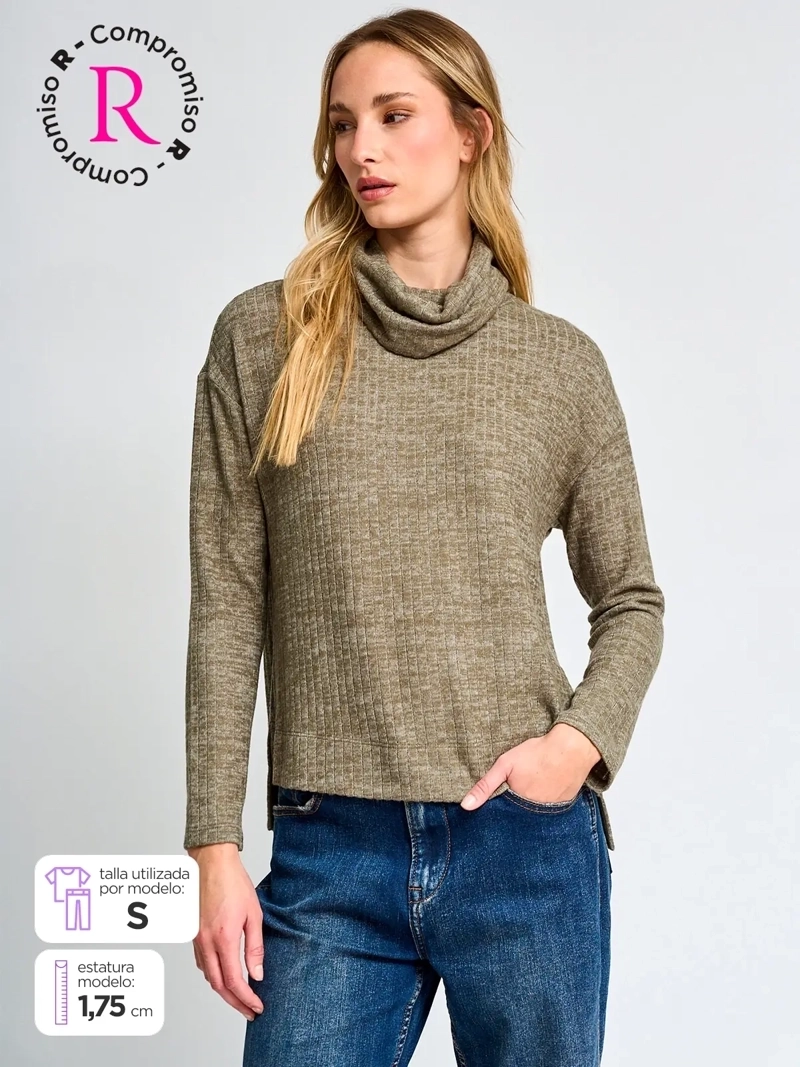 POLERA MUJER TATIENNE CUELLO BEATLE MANGA LARGA - 1