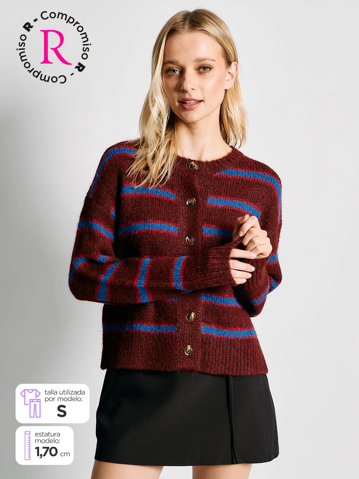 CARDIGAN MUJER INDEX RAYAS - 1