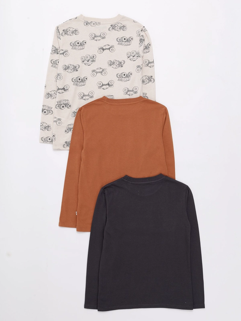 PACK X3 POLERA NIÑO HARVEST ALGODÓN MANGA LARGA - 2