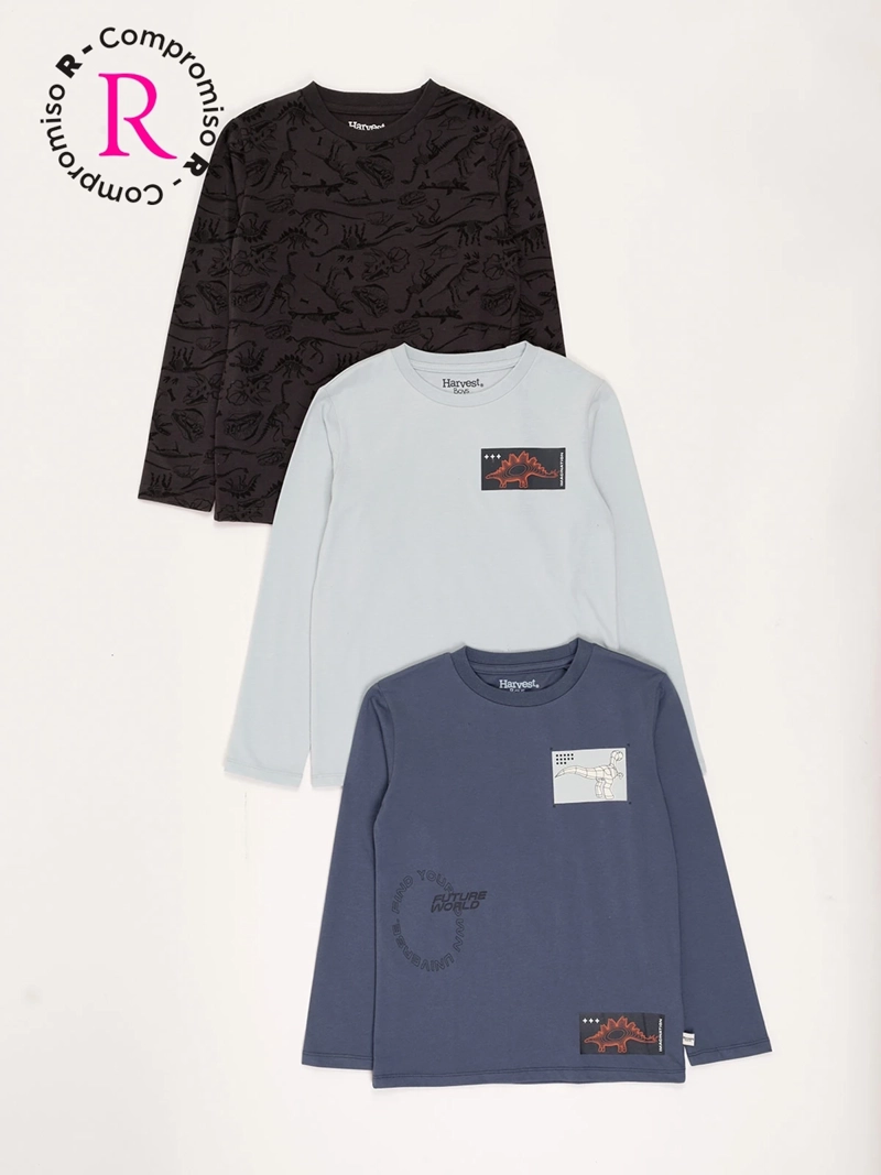 POLERA NIÑO HARVEST TRIPACK