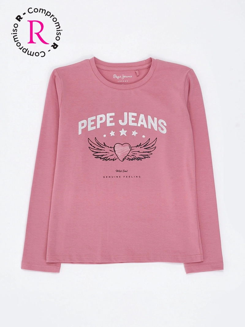 POLERA MANGA LARGA NIÑA PEPE JEANS HEART - 1