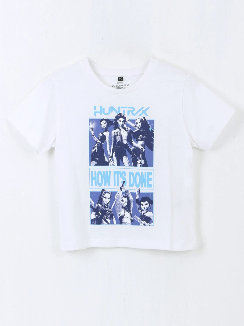 POLERA MANGA CORTA NIÑA KPOP DEMON HUNTERS HUNTR X - 1
