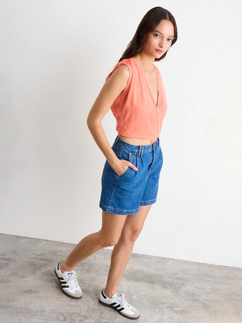 BLUSA MUJER IO ESCOTE CRUZADO SIN MANGAS - 2