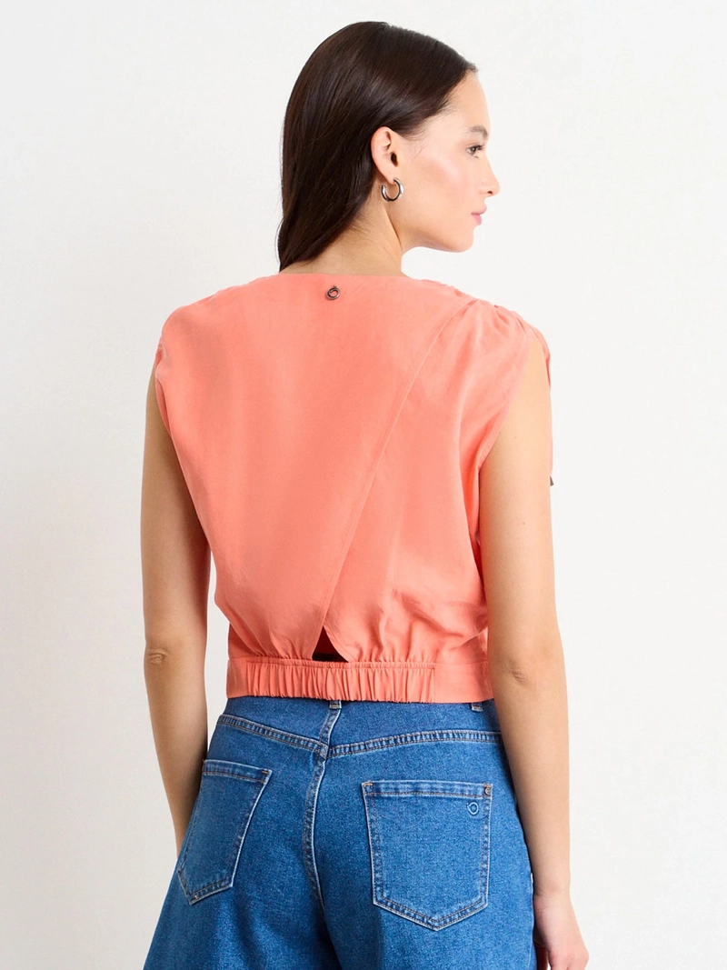 BLUSA MUJER IO ESCOTE CRUZADO SIN MANGAS - 4