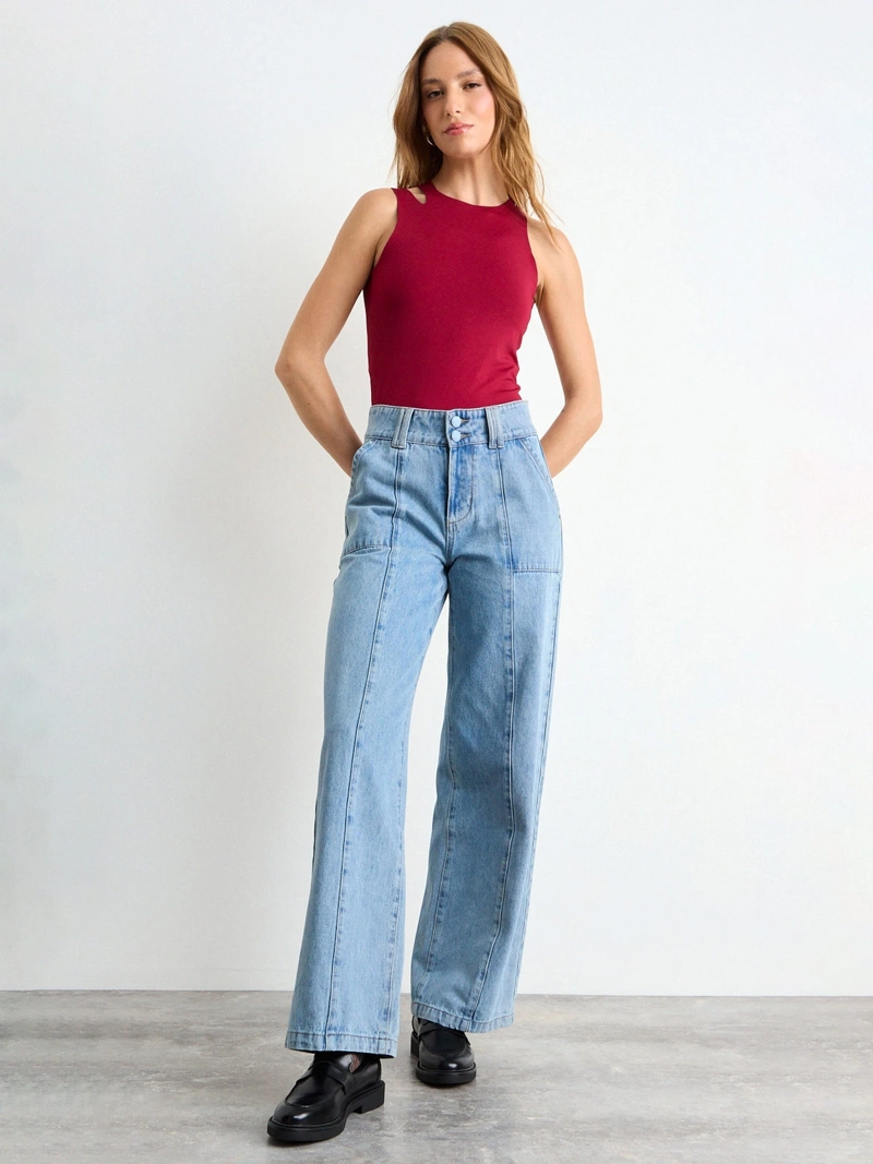 POLERA MUJER IO CUT OUT BÁSICA - 1