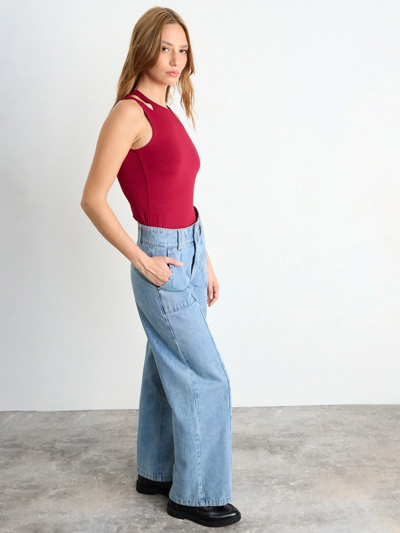 POLERA MUJER IO CUT OUT BÁSICA - 2