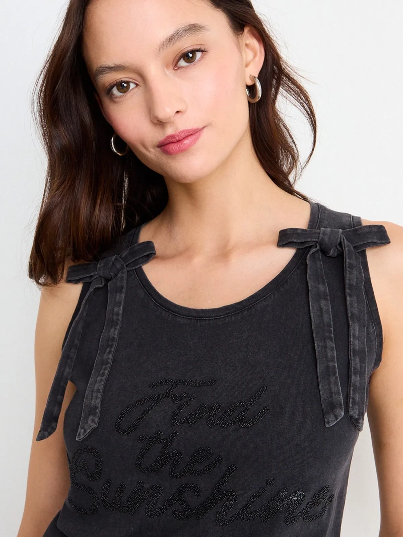 POLERA MUJER IO ALGODÓN ACID WASH LAZOS - 5