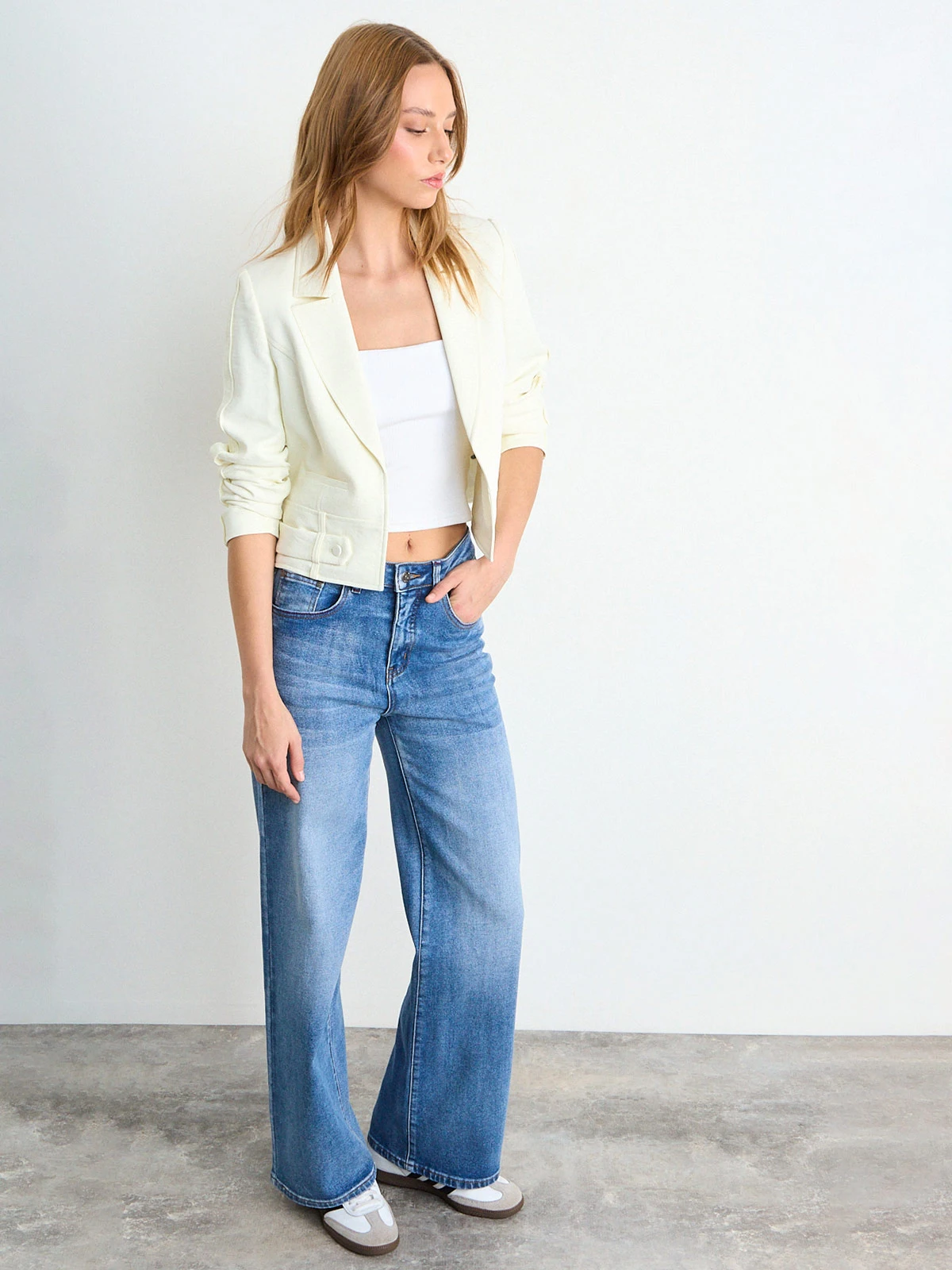BLAZER MUJER IO MANGA LARGA CROP - 2