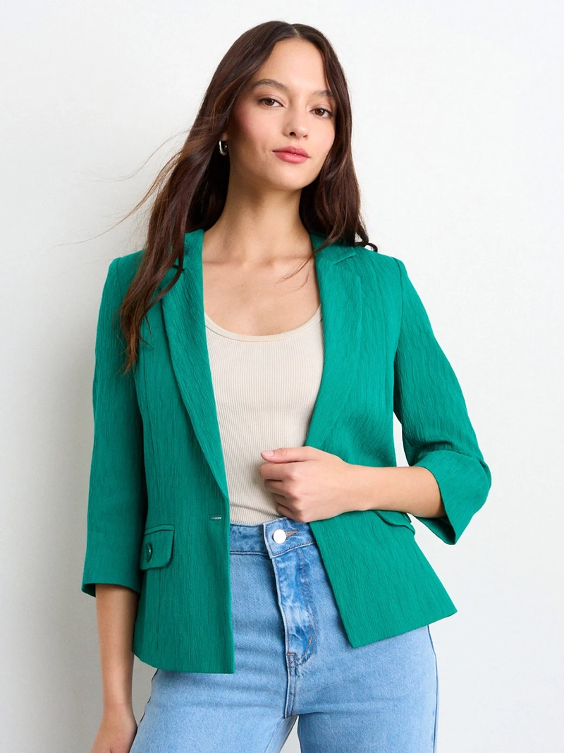 BLAZER MUJER IO MANGA 3/4 CROP - 3