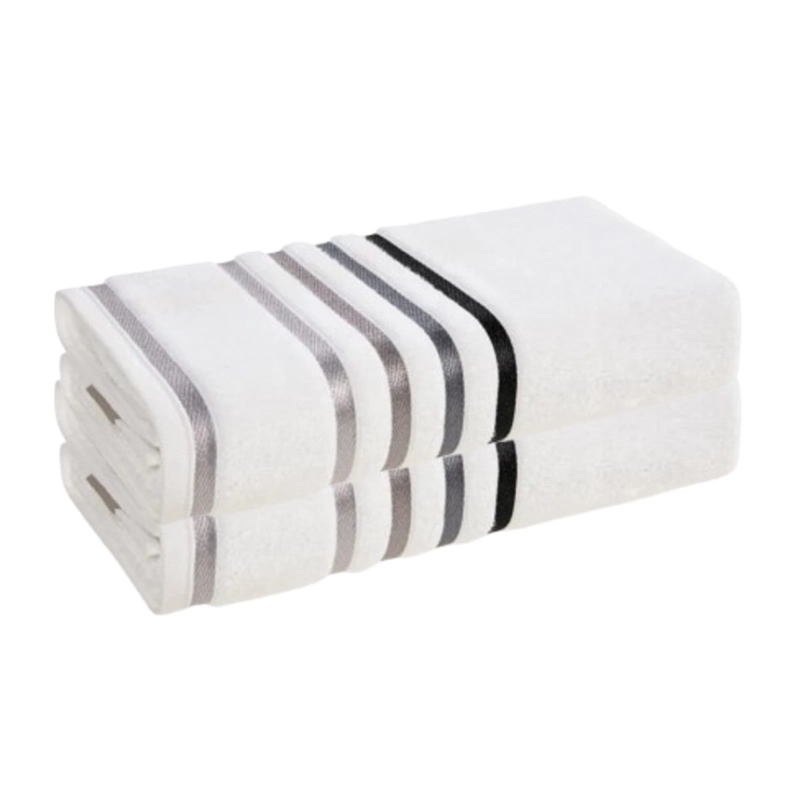SET 2 TOALLA BAÑO KARSTEN LUMINA 70X140 CM BLANCO/GRIS - 1