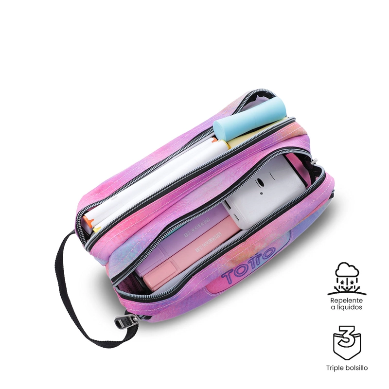 ESTUCHE TOTTA AGAPEC GLITTER ROSADO - 3