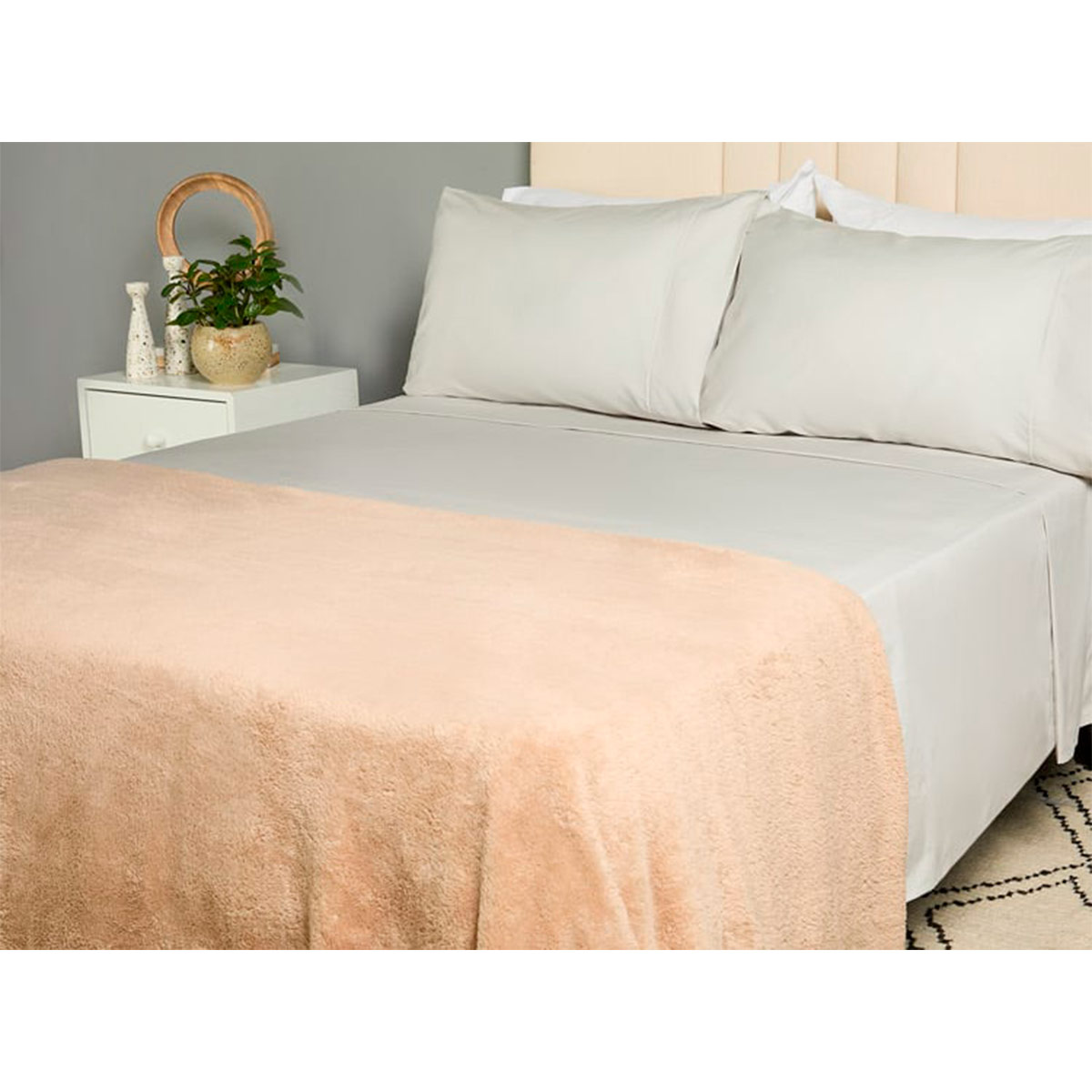 FRAZADA RIPLEY HOME PELUDA SHERPA KING TAUPE - 1