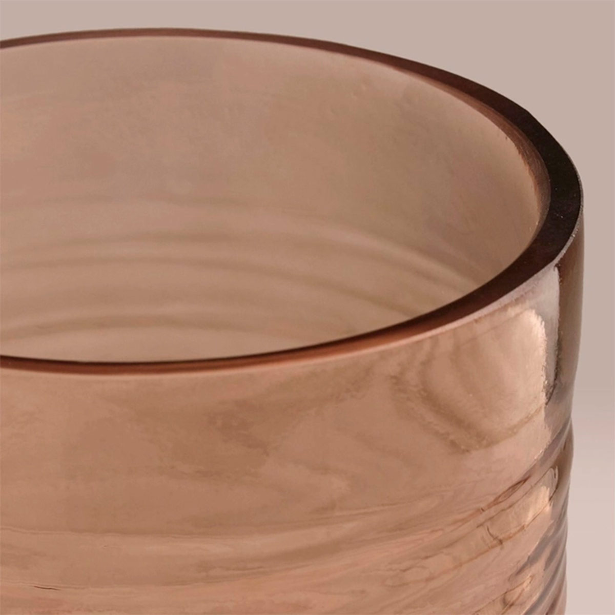 JARRÓN DECORATIVO RIPLEY HOME TEXTURA VIDRIO 23 CM CAFÉ - 3