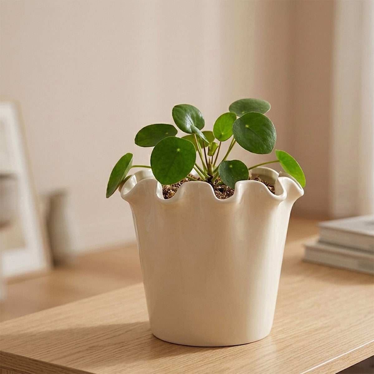 MACETERO RIPLEY HOME BORDE ONDAS BLANCO 18.5 CM - 1