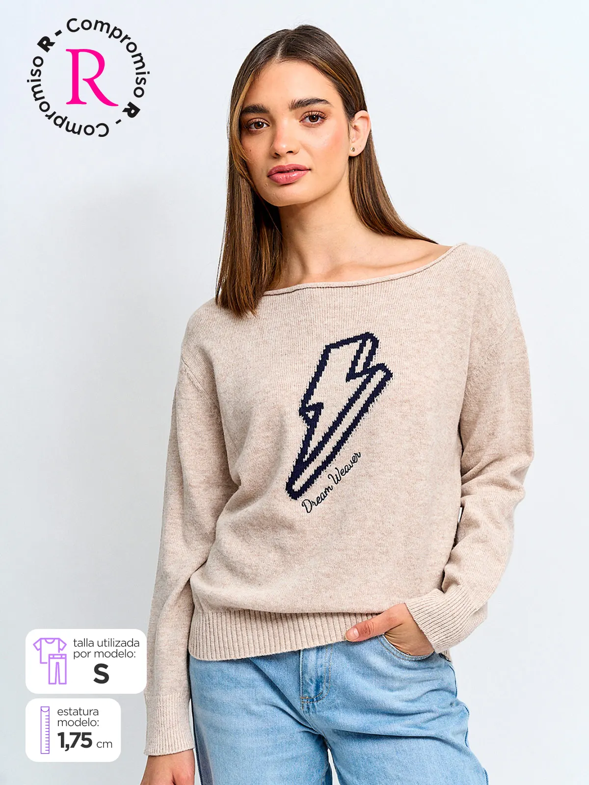 SWEATER MUJER INDEX MANGA LARGA DISEÑO - 1