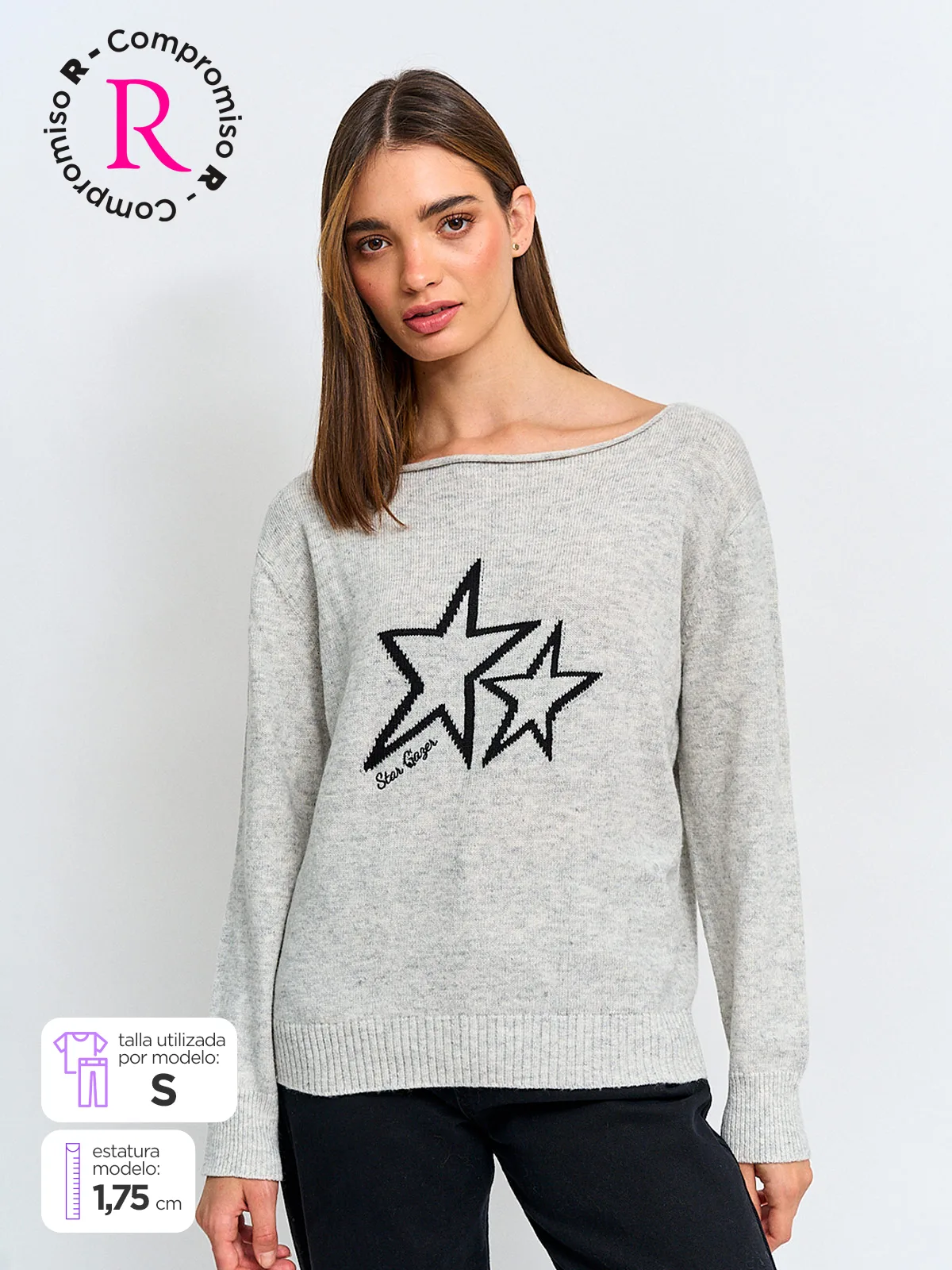 SWEATER MUJER INDEX MANGA LARGA DISEÑO - 1