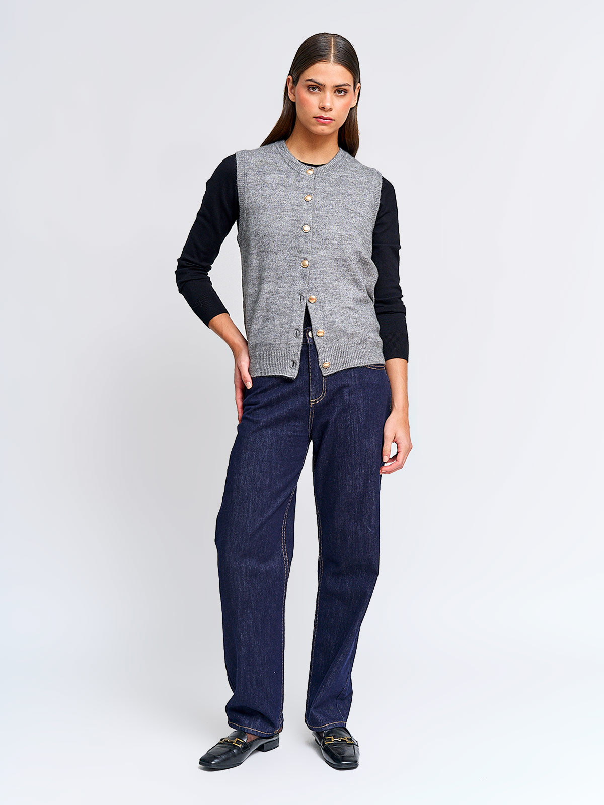 CARDIGAN MUJER CACHAREL LANA SIN MANGAS Y BOTONES - 4