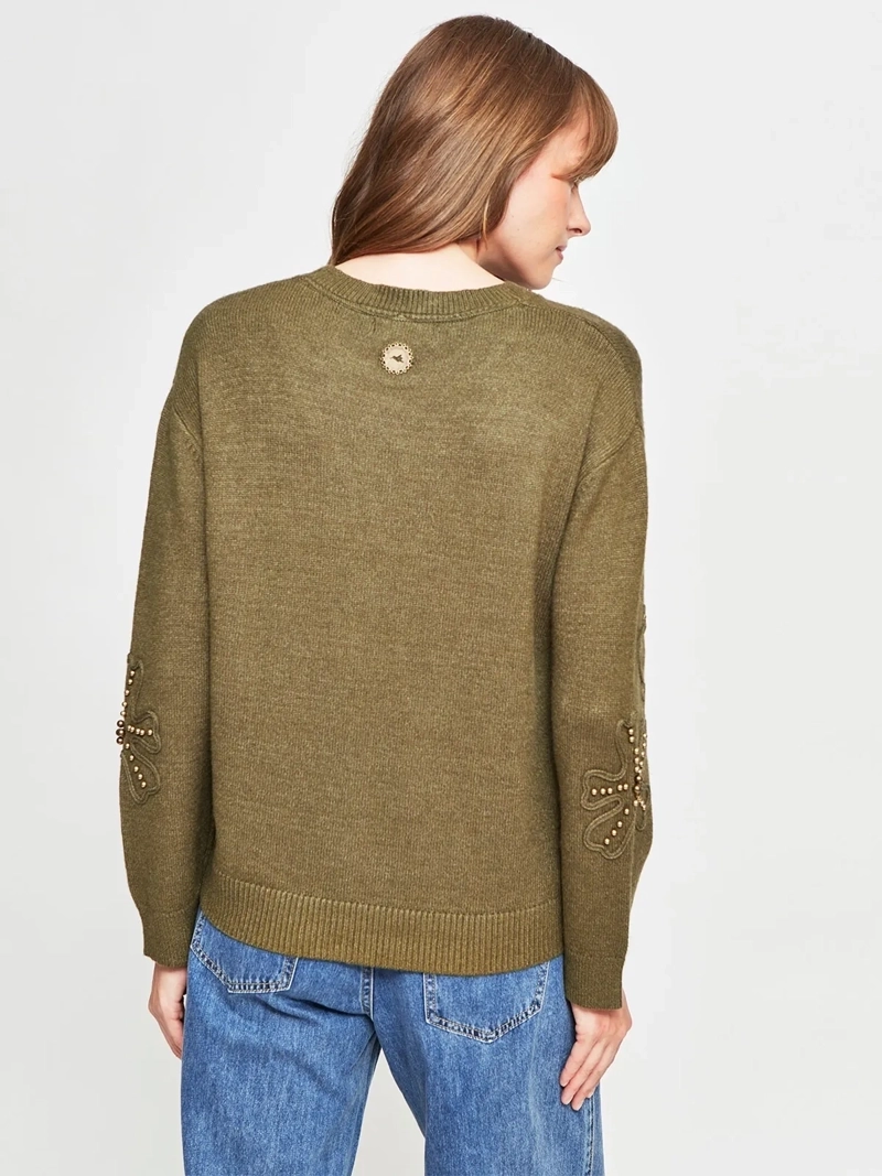 SWEATER MUJER TATIENNE BORDADO FLORES Y TACHAS - 2