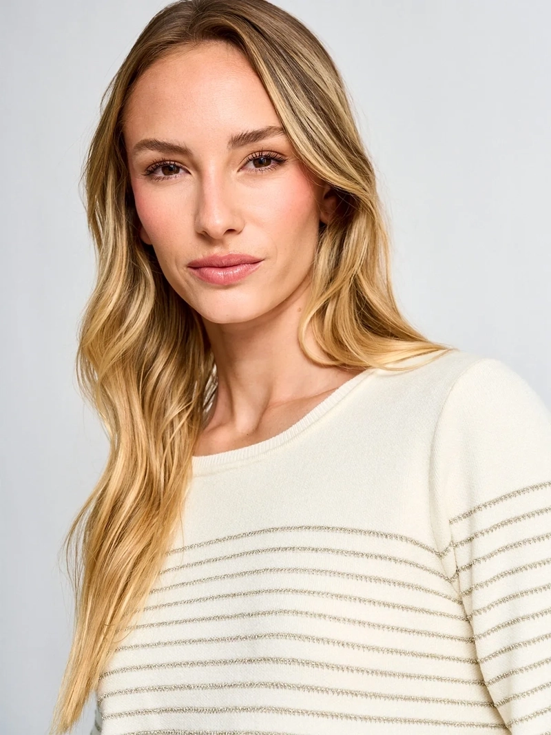 SWEATER MUJER CACHAREL CUELLO REDONDO MANGA LARGA RAYADO - 3