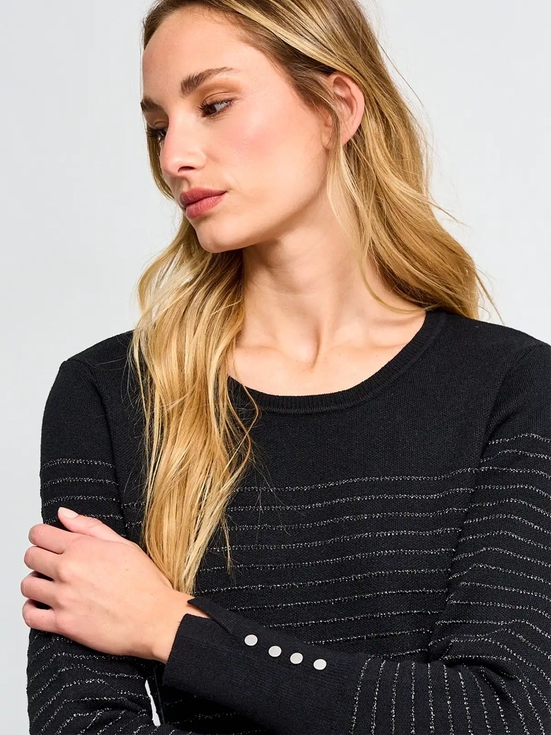 SWEATER MUJER CACHAREL CUELLO REDONDO MANGA LARGA RAYADO - 3