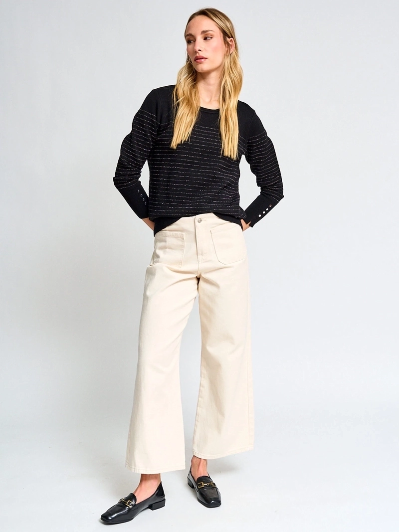 SWEATER MUJER CACHAREL CUELLO REDONDO MANGA LARGA RAYADO - 4