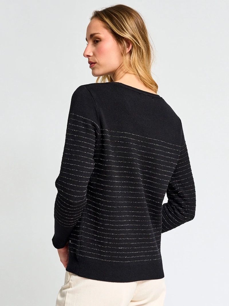 SWEATER MUJER CACHAREL CUELLO REDONDO MANGA LARGA RAYADO - 2
