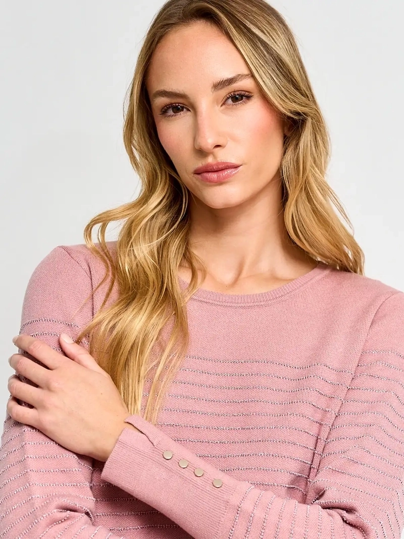 SWEATER MUJER CACHAREL CUELLO REDONDO MANGA LARGA RAYADO - 3