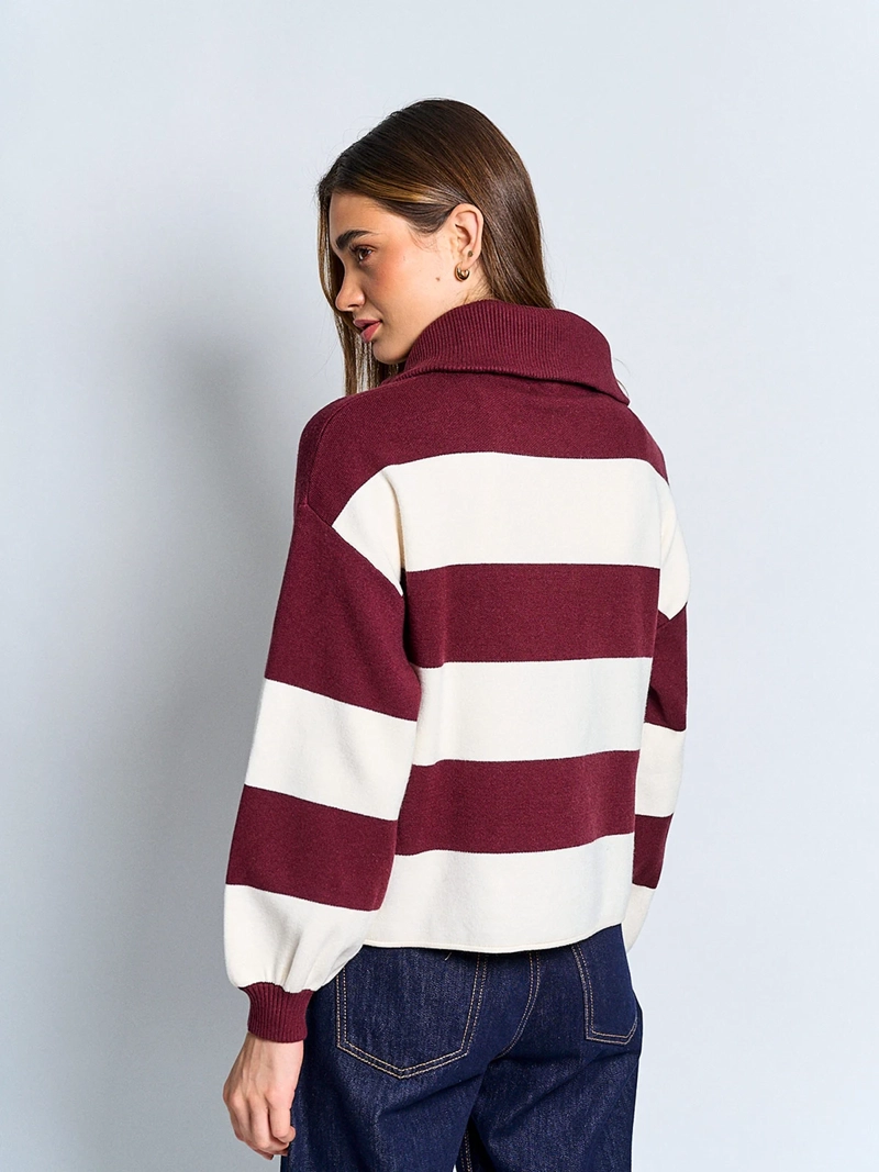 SWEATER MUJER INDEX MANGA LARGA CIERRE - 2