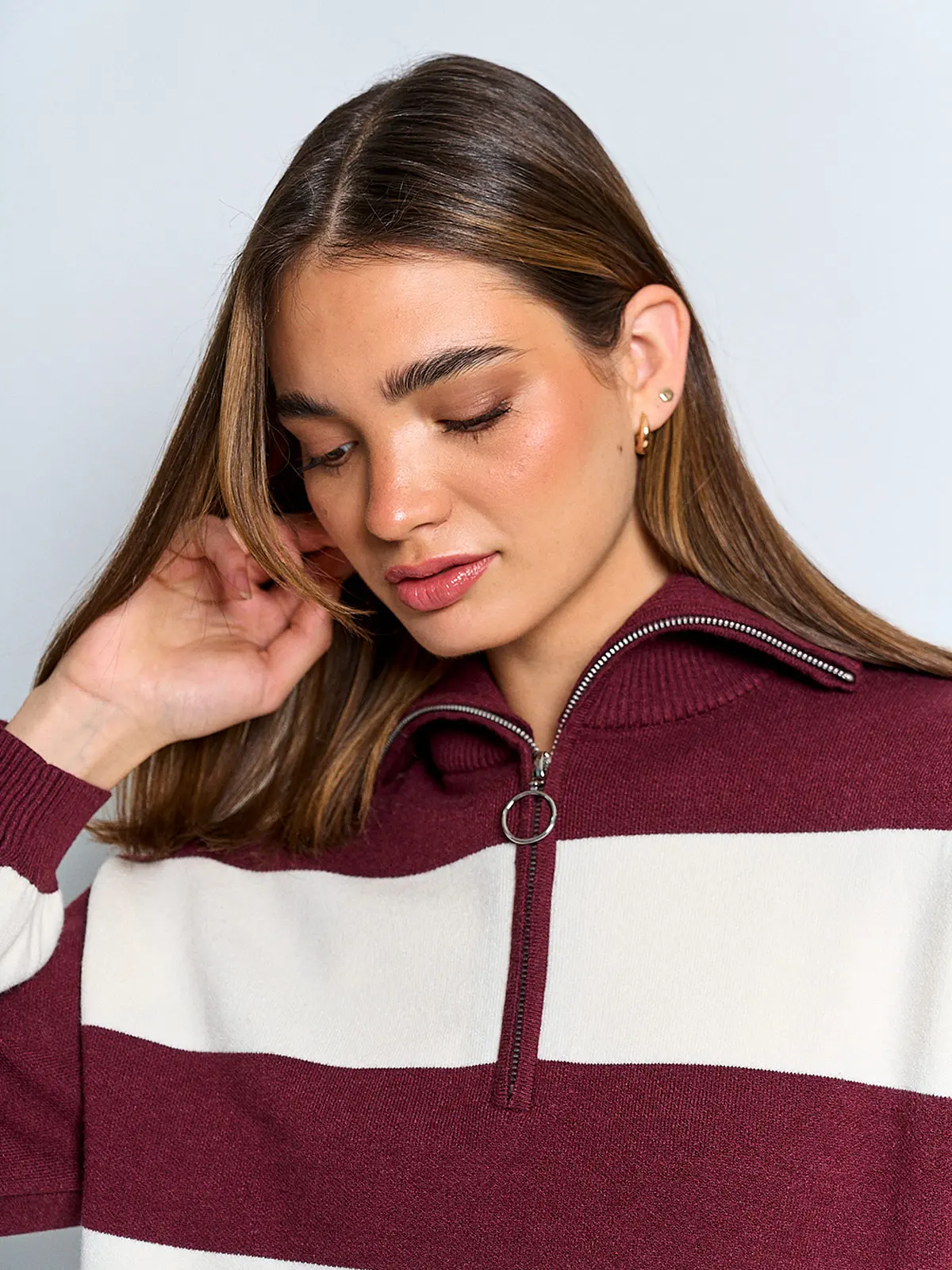 SWEATER MUJER INDEX MANGA LARGA CIERRE - 3