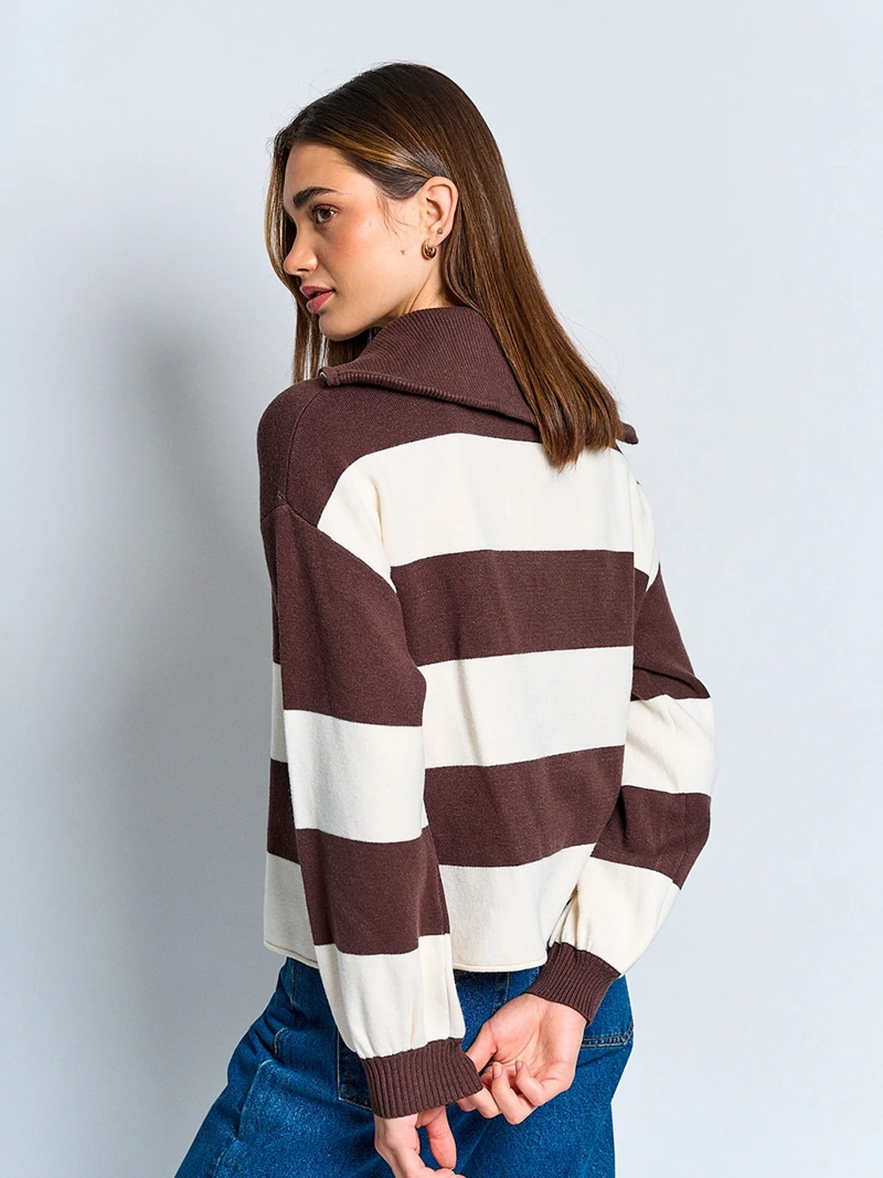 SWEATER MUJER INDEX MANGA LARGA CIERRE - 2