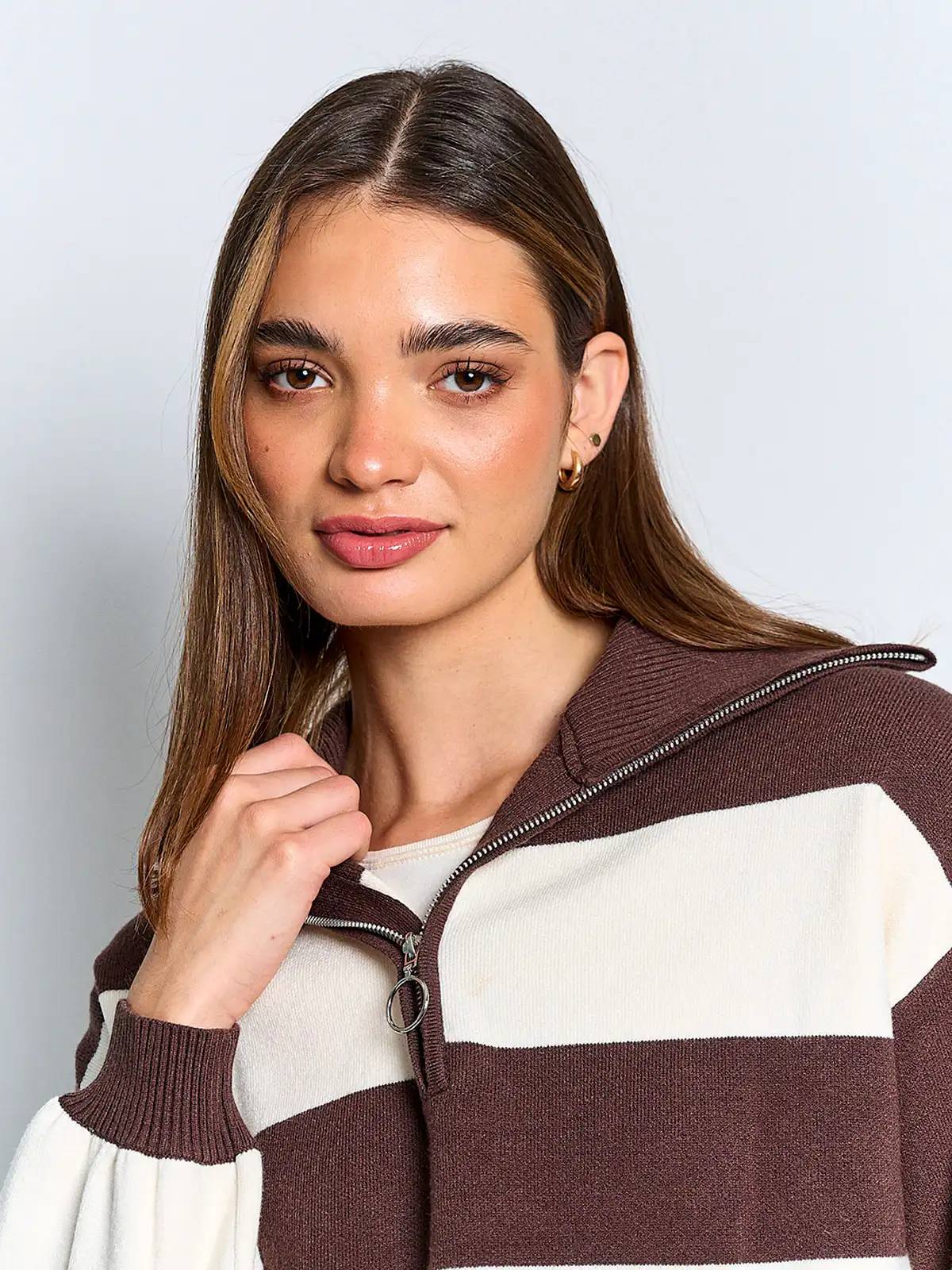 SWEATER MUJER INDEX MANGA LARGA CIERRE - 3