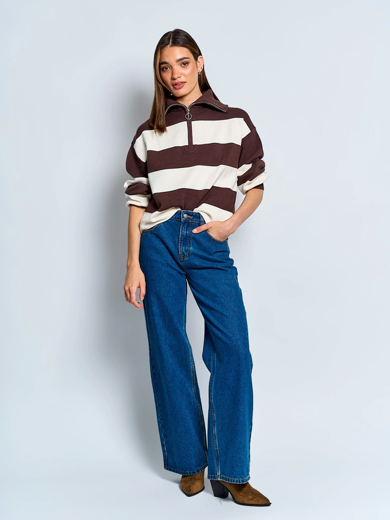 SWEATER MUJER INDEX MANGA LARGA CIERRE - 4