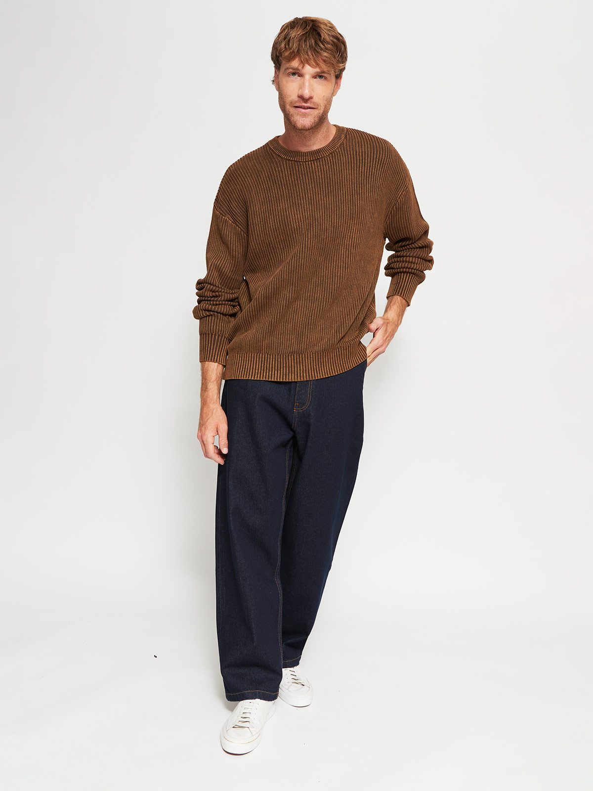 SWEATER HOMBRE INDEX ALGODÓN CUELLO REDONDO LAVADO - 4