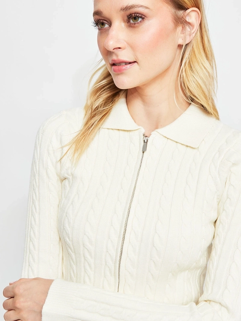 SWEATER MUJER INDEX MANGA LARGA TRENZADO CIERRE - 3