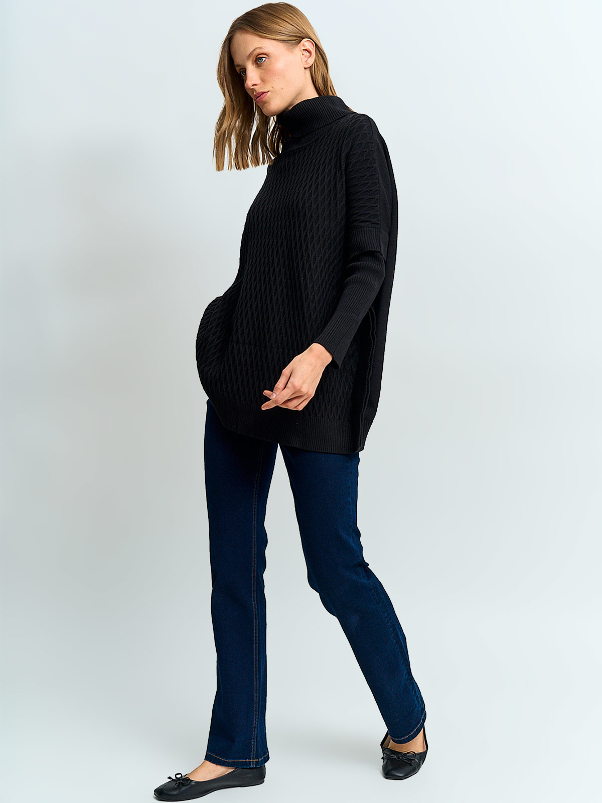 SWEATER MUJER AZIZ TIPO PONCHO - 4