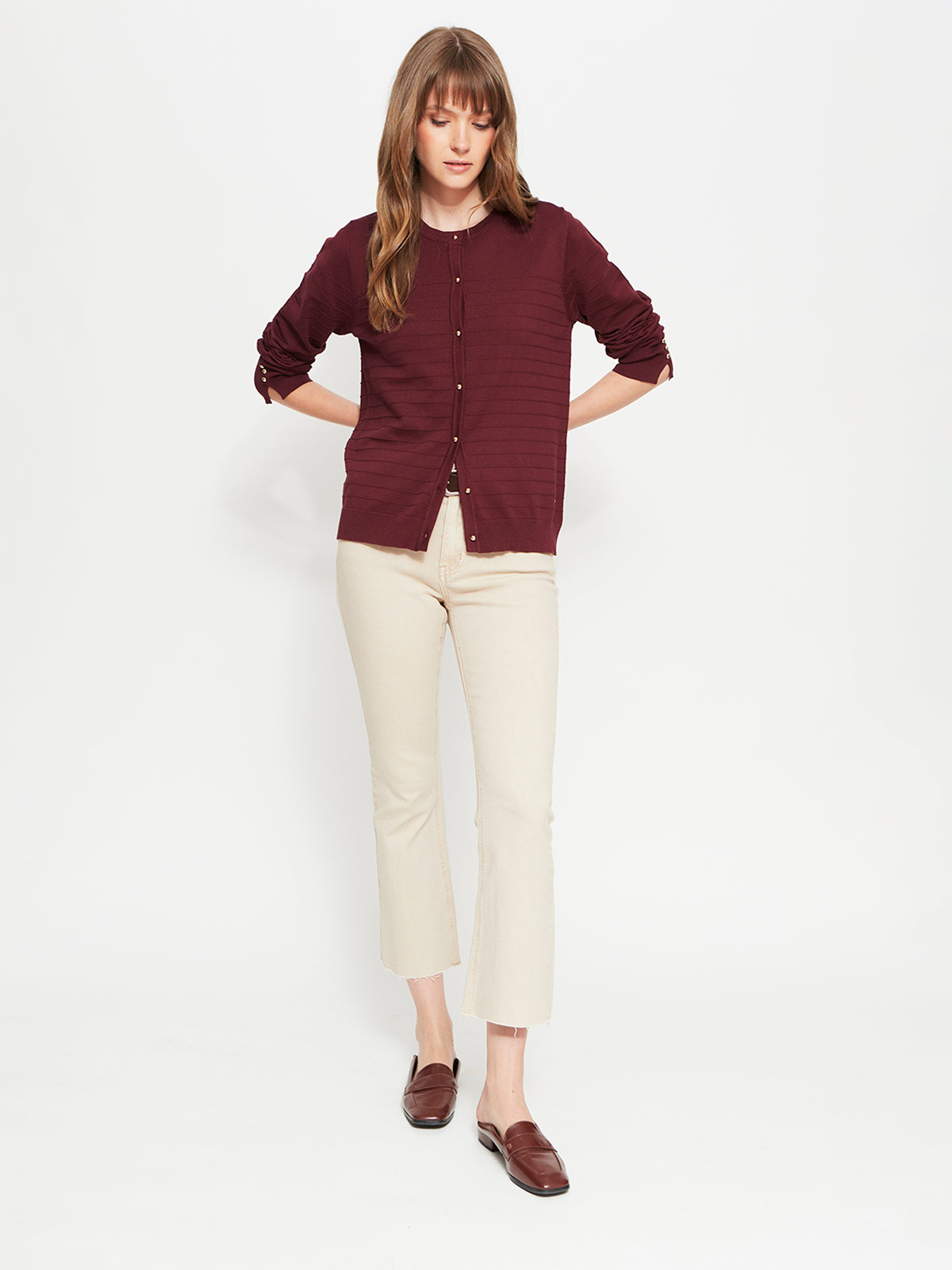 CARDIGAN MUJER CACHAREL BOTONES Y TEXTURA - 4