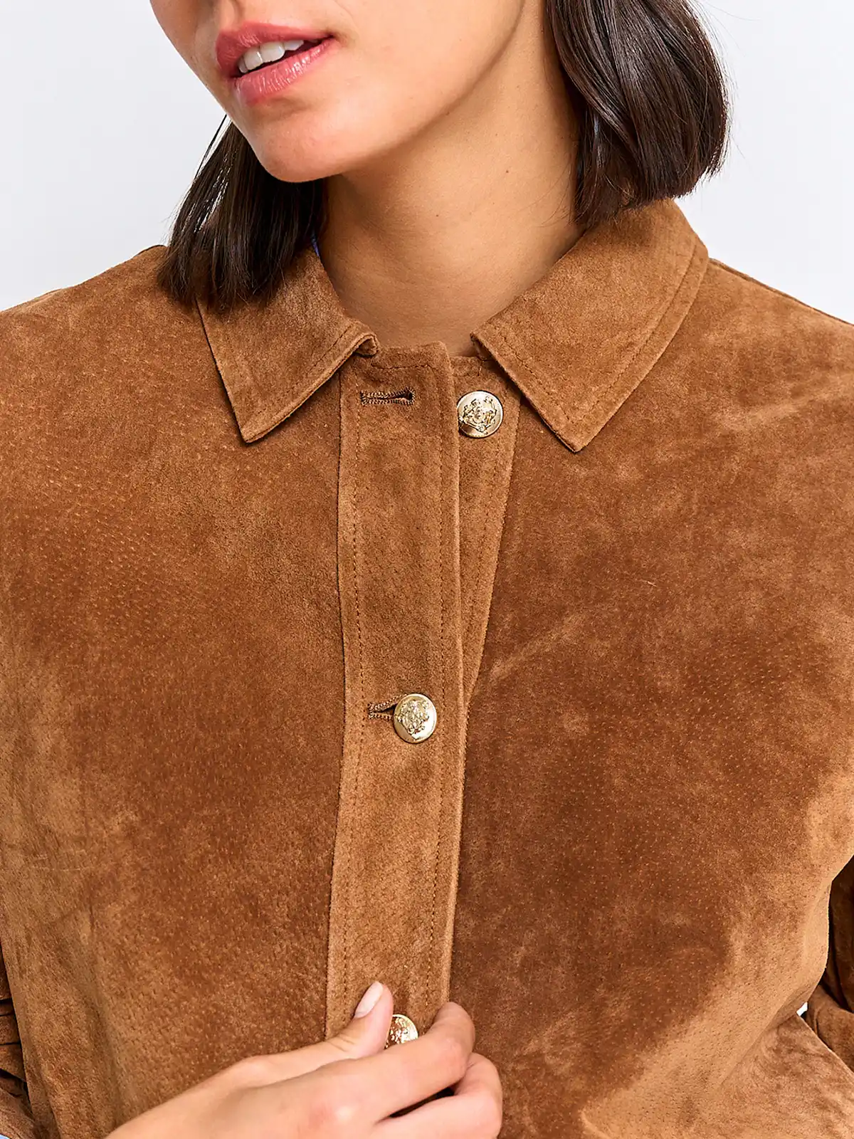 CHAQUETA MUJER CACHAREL CUERO BOTONES DORADOS - 3