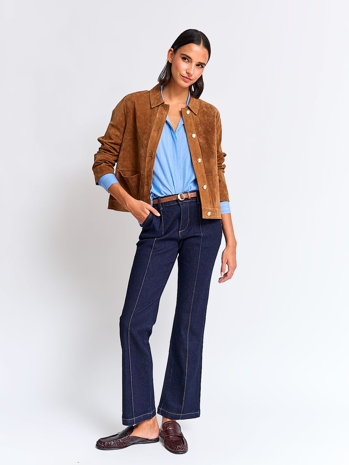 CHAQUETA MUJER CACHAREL CUERO BOTONES DORADOS - 4