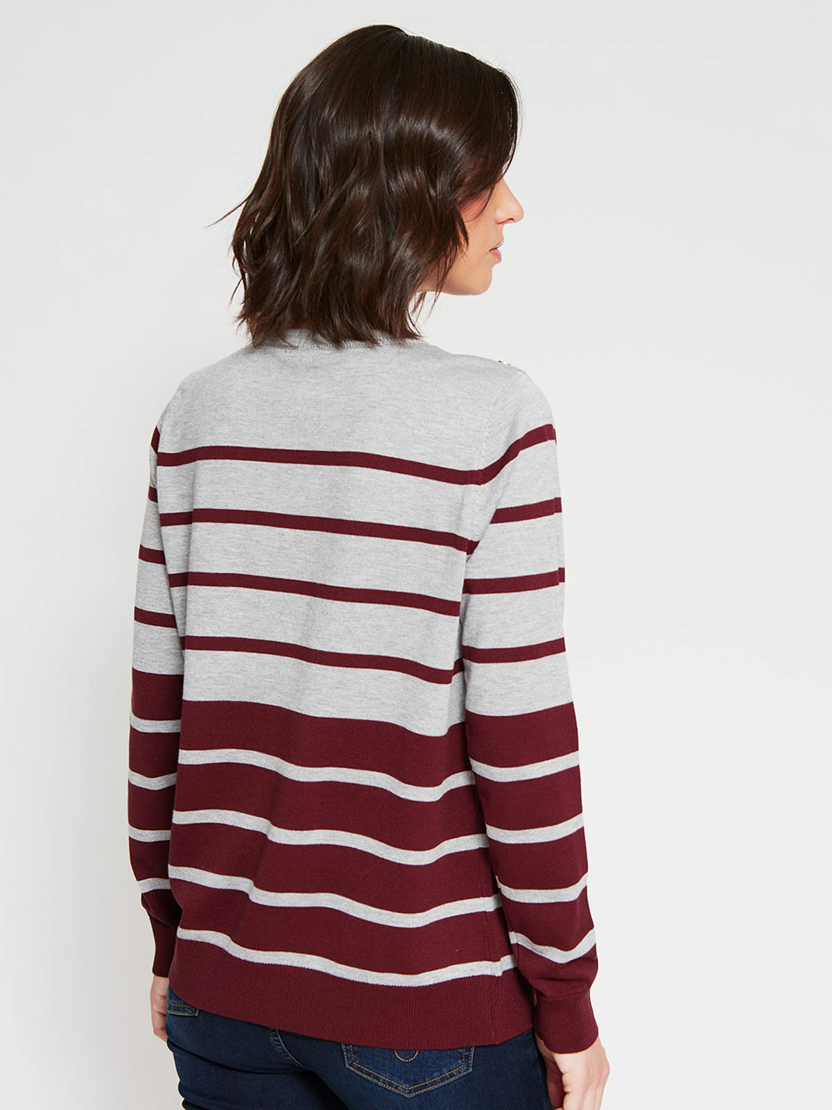 SWEATER MUJER CACHAREL CUELLO REDONDO MANGA LARGA RAYAS - 2
