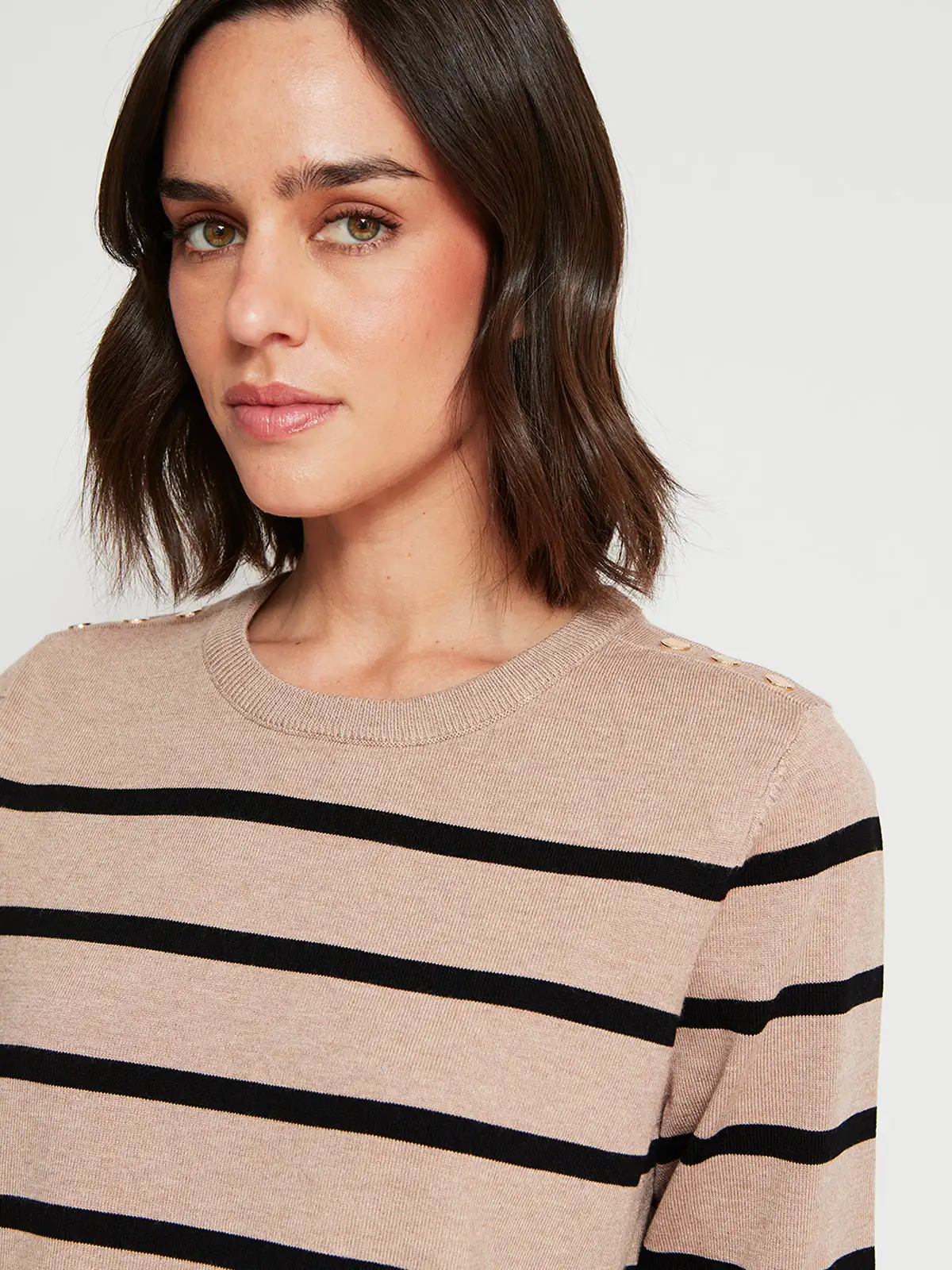 SWEATER MUJER CACHAREL CUELLO REDONDO MANGA LARGA RAYAS - 3