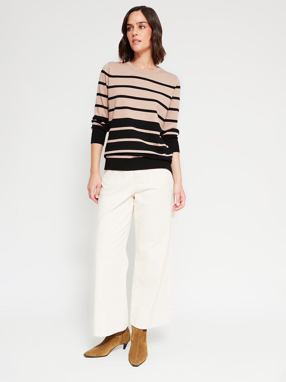 SWEATER MUJER CACHAREL CUELLO REDONDO MANGA LARGA RAYAS - 4