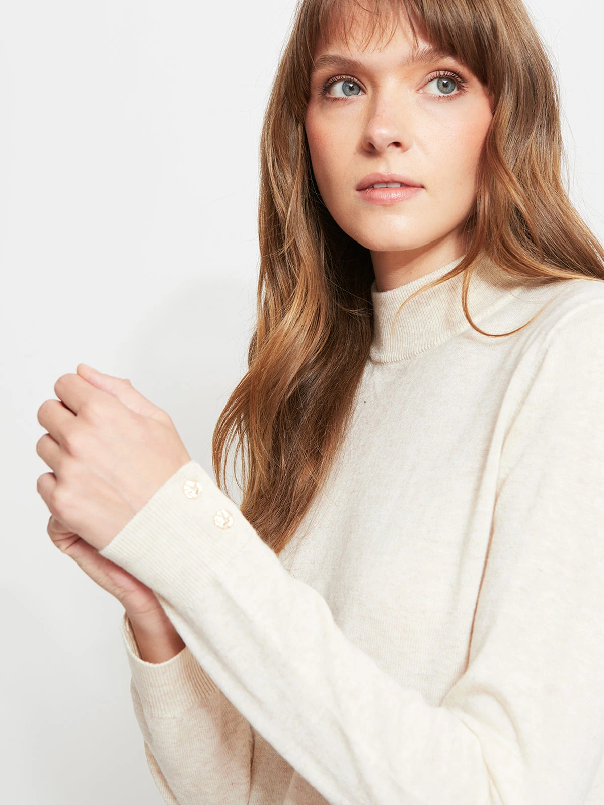 SWEATER MUJER CACHAREL LANA CUELLO ALTO MANGA LARGA - 3
