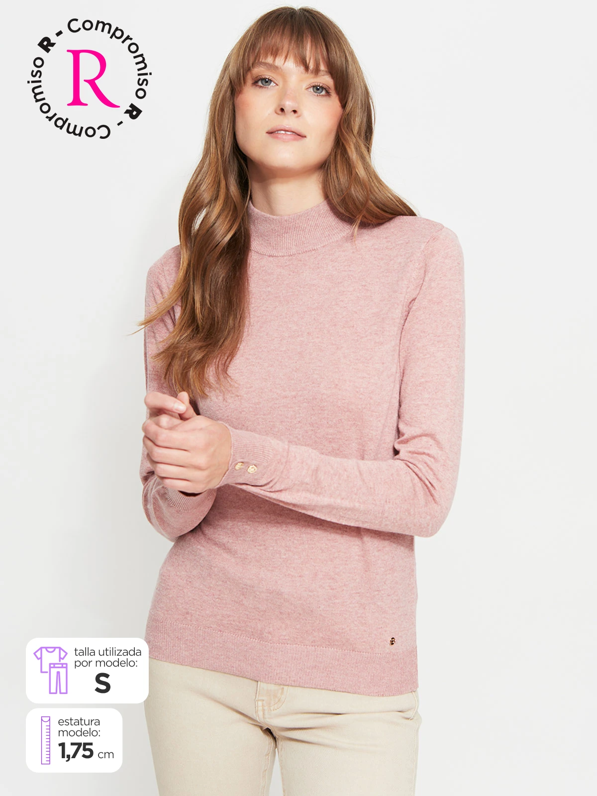 SWEATER MUJER CACHAREL LANA CUELLO ALTO MANGA LARGA - 1