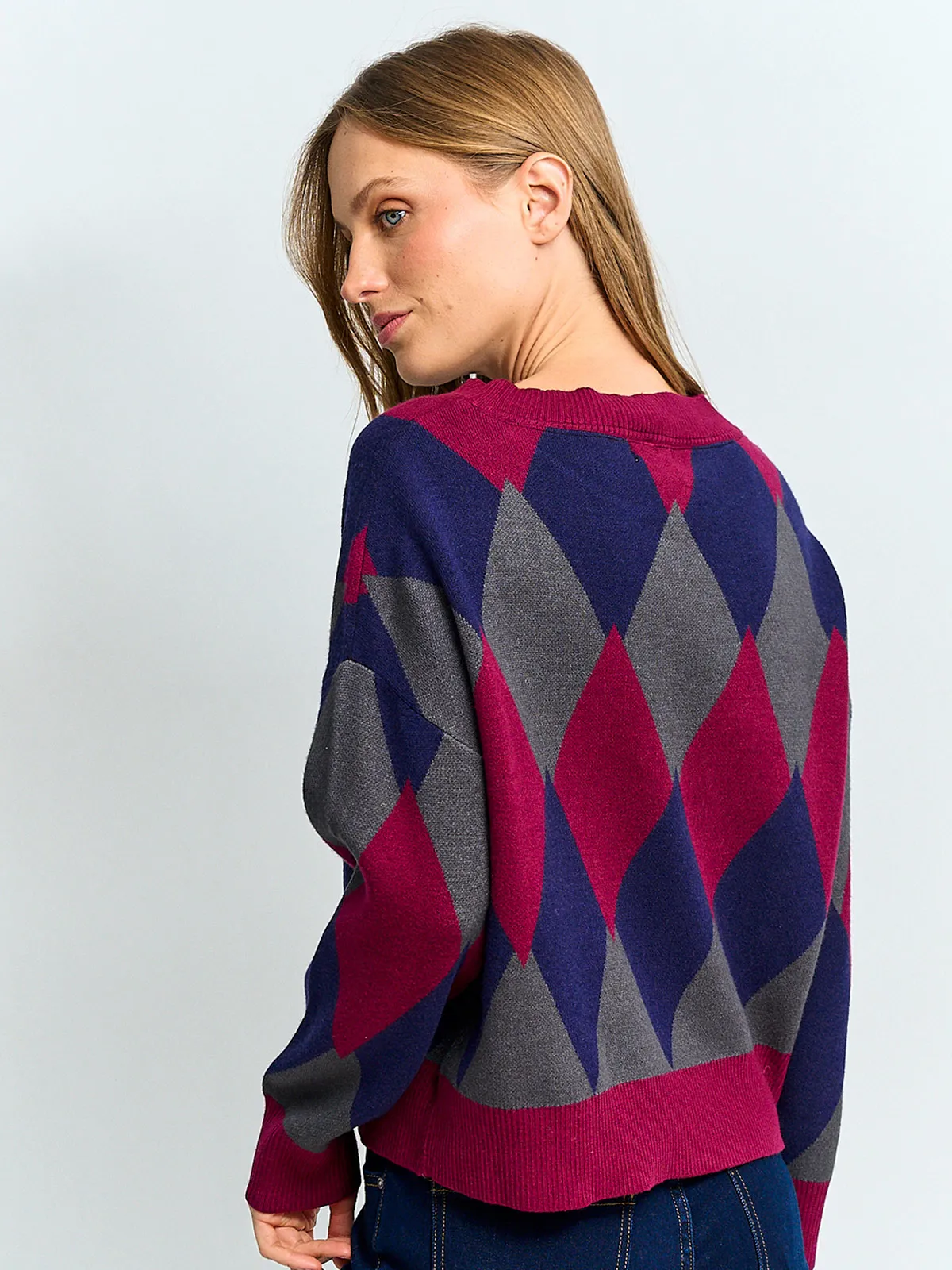SWEATER MUJER REGATTA MANGA LARGA ROMBOS - 2