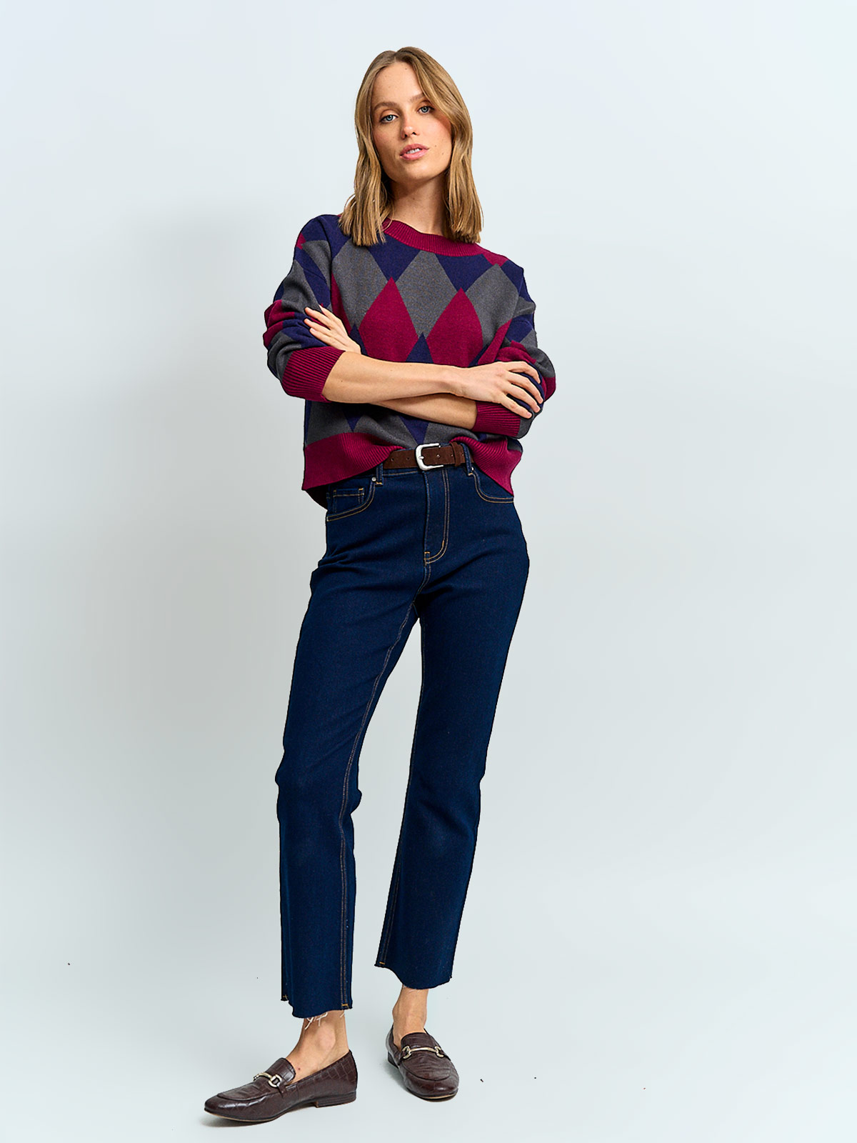 SWEATER MUJER REGATTA MANGA LARGA ROMBOS - 4