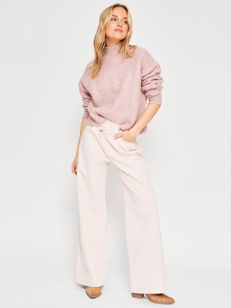 SWEATER MUJER INDEX MANGA LARGA TRENZADO - 4