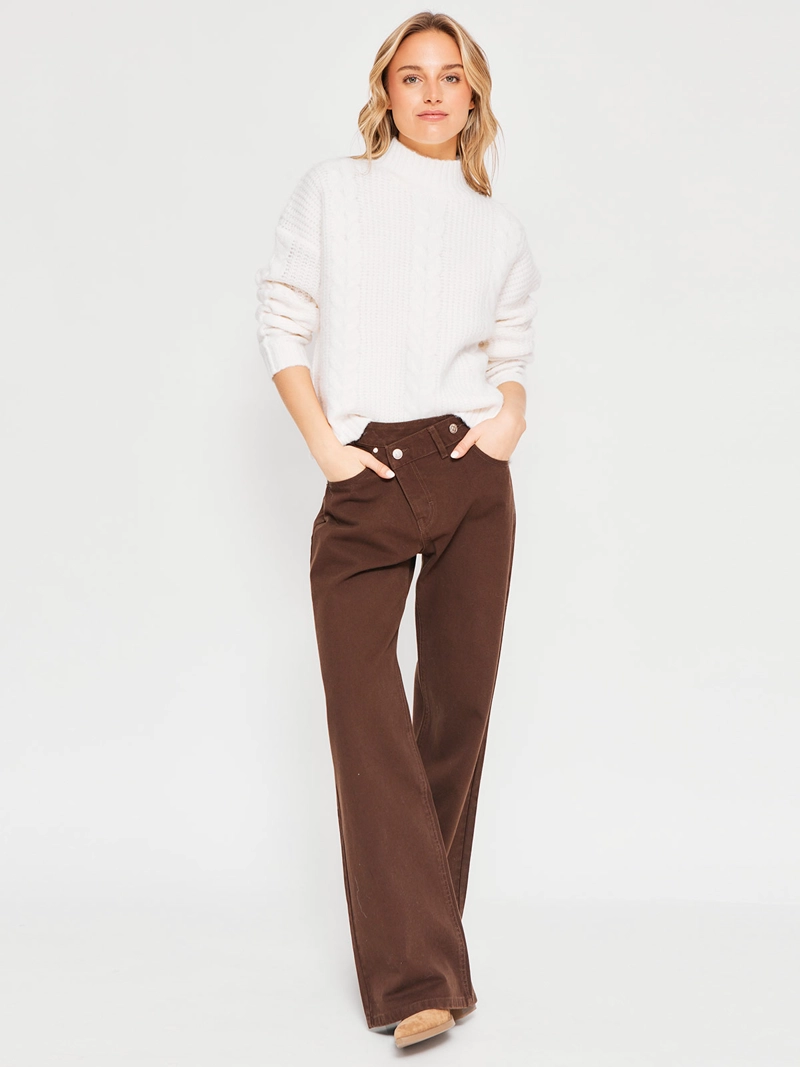 SWEATER MUJER INDEX MANGA LARGA TRENZADO - 4